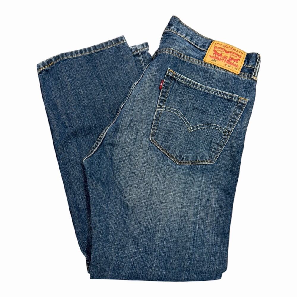 Levi’s 505 Jeans Mens 36x30 Straight Regular Fit Blue Denim 5 Pocket Vintage